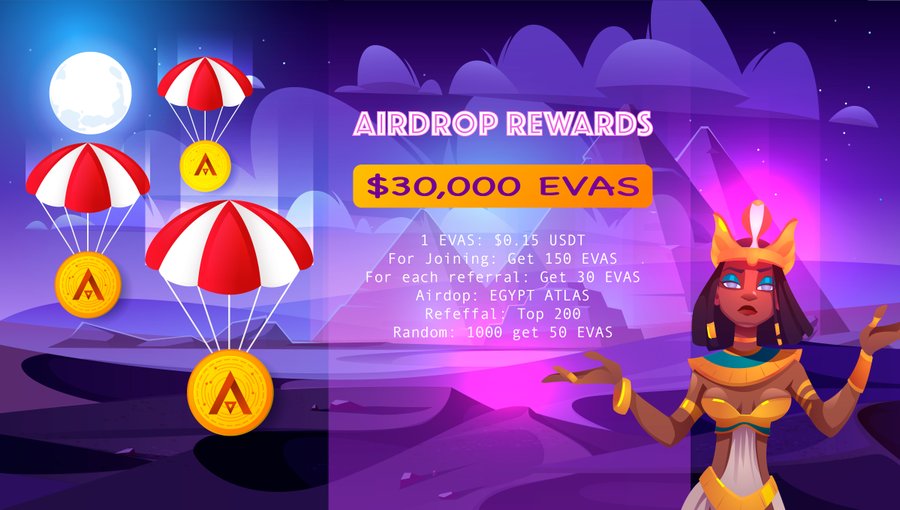 Cryptovn0505's tweet photo. #Airdrop #READTOEARN #PLAYTOEARN #BSC #Binance 
🎁Reward: Rich bet, receive from 150$-300$ worth from #EgyptAtlas bet
🔗Get 150$EVAS instantly when you join
🔗Get 30$EVAS/1 ref
🔗Random 1000 people get 50 $EVAS

📌Participation Link: https://t.co/GfFLHhu6LO https://t.co/gSmDN8bCgi