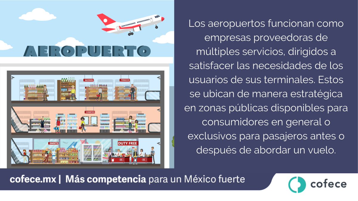 🔎✈️🛍️#Cofece inició una investigación por posibles prácticas monopólicas relativas #PMR en el mercado de acceso a espacios comerciales y prestación de servicios comerciales en los aeropuertos del sur - sureste del país.
➡️ bit.ly/3Msaq7H