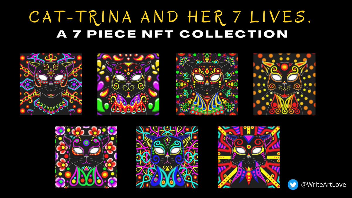 WriteArtLove's tweet photo. @MoonwalkerNfts Cat-trina and her 7 lives. A seven piece #NFTCollection
ππ
https://t.co/rd611qoL5T
A percentage of sales is to support #NFTartists projects.
#Cattrina by
@WriteArtLove
#Nfts #NFTCommunity #OpenSeaNFT #nftcollectors #NFTcollections #PolygonNFT https://t.co/kfnPMileF4