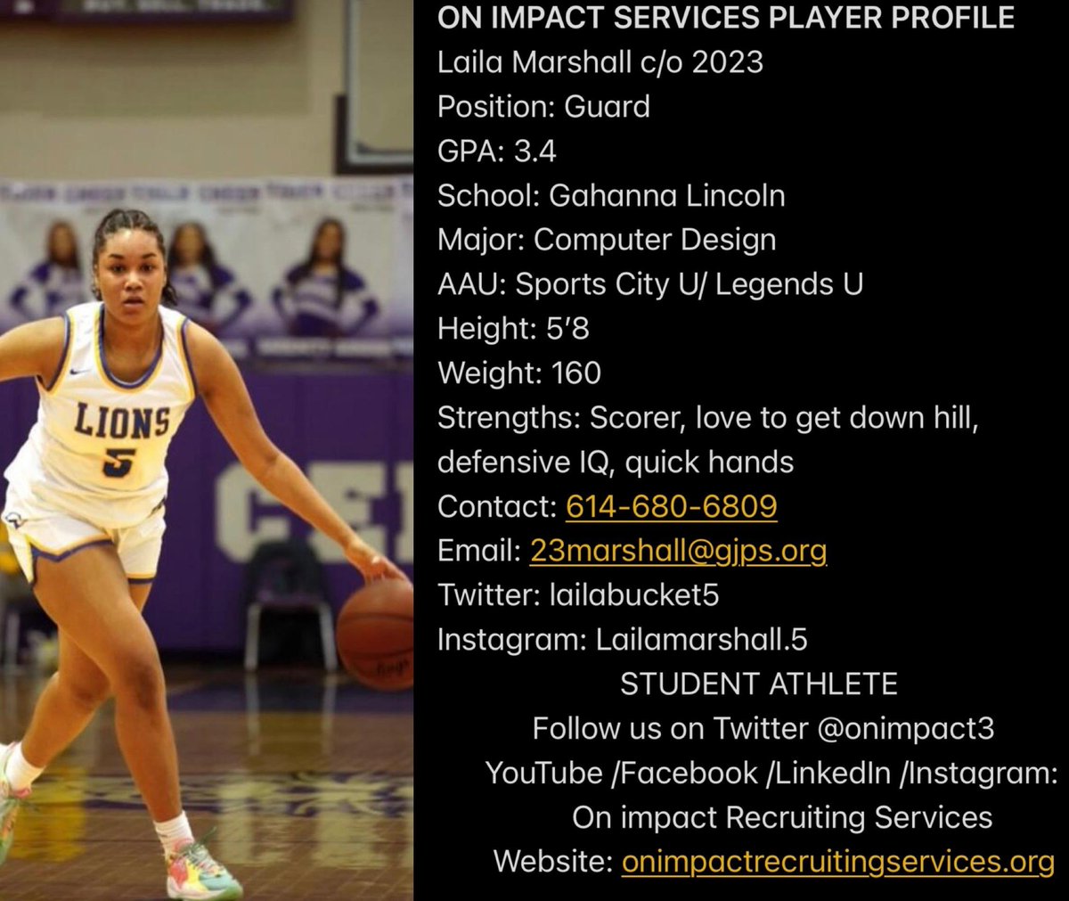 onimpact3's tweet photo. Welcome To The On Impact Recruiting Services Family @SportsCityU_AAU @JrAllStarBB @lailabucket5 https://t.co/ZeoUgeTYCe