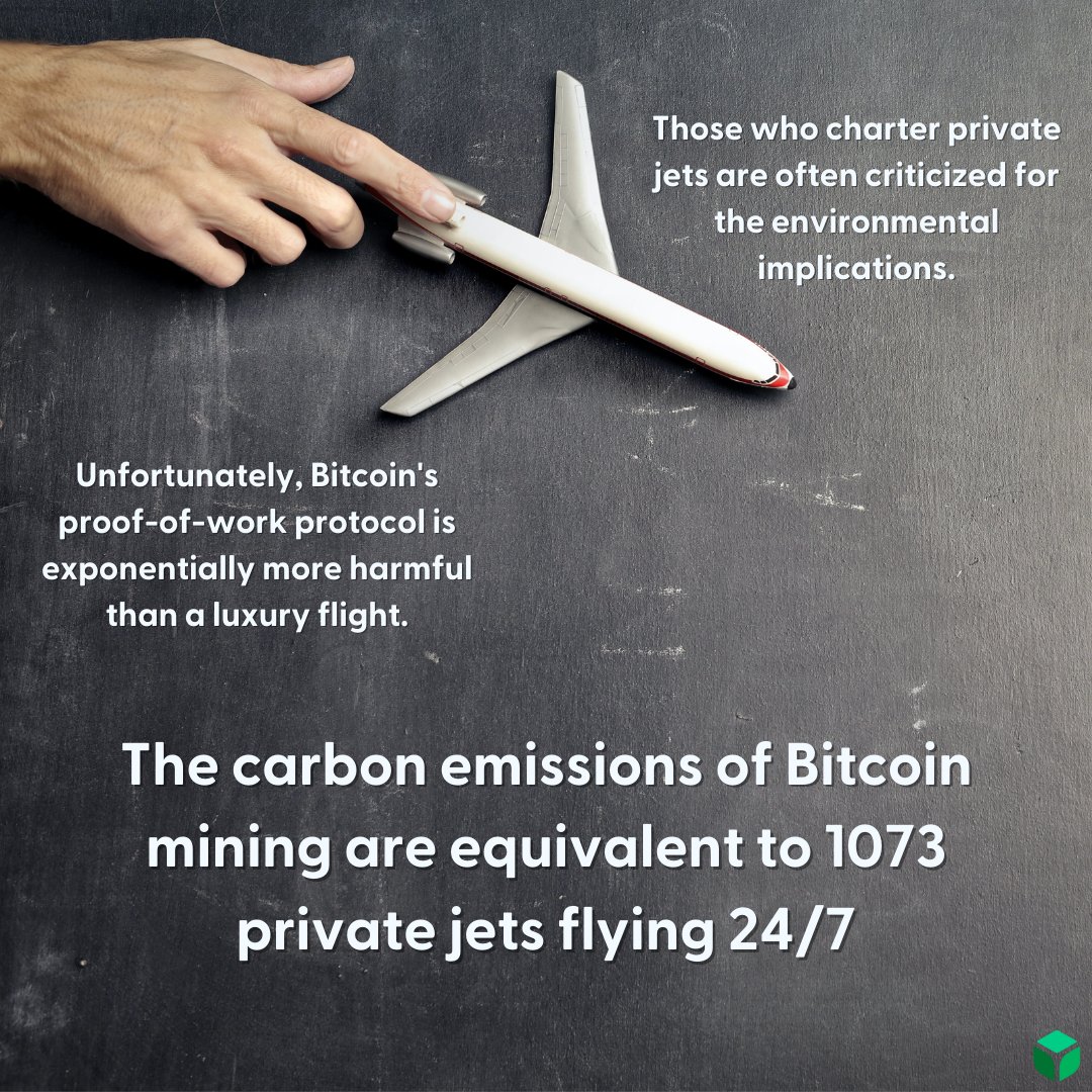 natureblocks's tweet photo. As it turns out, Bitcoin #mining is extremely harmful to the #environment. 

Each #Bitcoin transaction emits as much #carbon as the average US home does over 75 days. 

Despite its energy use, Bitcoins transaction speed is relatively slow.

How can #blockchain solve this problem? https://t.co/CNuGMzj723
