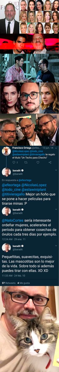 apaticca's tweet photo. #HarveyWeinstein > #EliRoth > #NicolásLopez > #Baradit > el gato https://t.co/LI9JDvey69