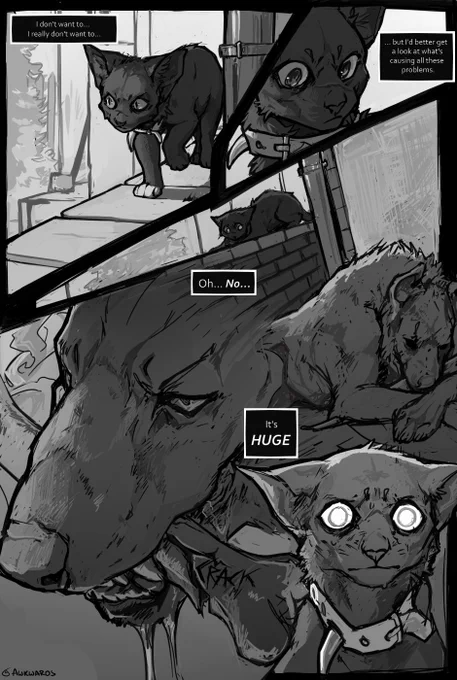 Finished it - ended up really liking the black and white

drawing and placing panels is fiine- but fuc, placing dialogue? How https://t.co/tJTrr8jFve 