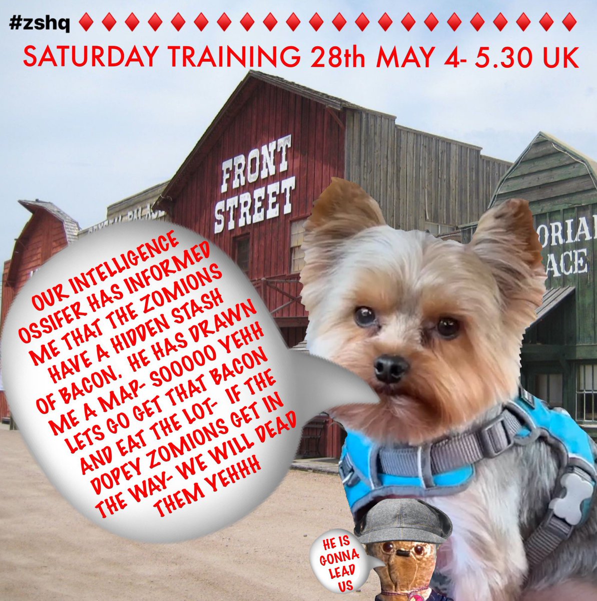 DogDazeUK's tweet photo. Me an Depdee McDuff ar awl fur gwabbin dat luffly bacun 🥓🥓 — but wotch owt fur hambushiz 🍣!! ♥️
#ZSHQ #ZSWesternMonth
#ZZST @LordBiddy
#ZSBoss @BraveWinston
@Gina18306341🌈 https://t.co/l8CALC45Jo