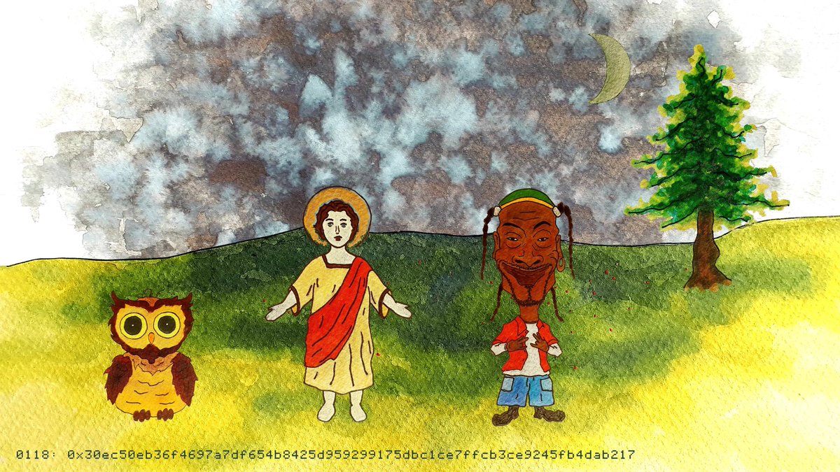 Thanks <a href="/spacehooketh/">SpaceHook.eth🔴🪐</a> for the fantastic art <a href="/Xmasbooketh/">XmasBook Post Card NFTs (Open-Edition)</a> NFT! 

Still stay with the Owly 🦉