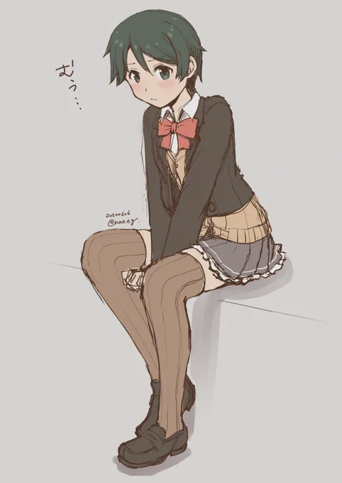 #軽い気持ちで描いたら思った以上に反響があった絵 
鈴谷服のもがみんかなぁ 
