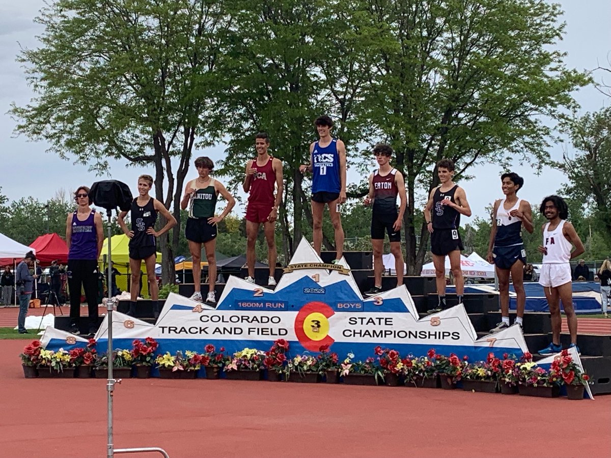 Athletics_RCHS's tweet photo. Congrats to STATE CHAMPION Jackson Fagerlin for winning the 1600m today with a new school record time of 4:22.68!  More updates from the state meet to follow!  

#rollcougs https://t.co/1stzXkr6xV