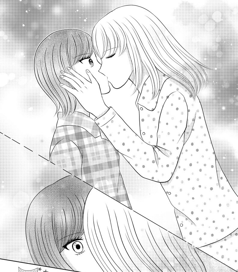 #キスの日  #創作百合
かれんと純奈のキスシーンを今まで何回描いたか数えてみたら、5回でした(そのうち2回はセクシーなシーン💕)

男女のキスシーンは何年も前から描いていない😅 