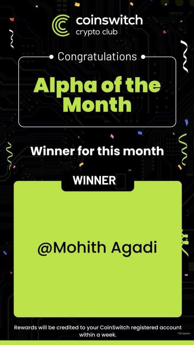 MohithAgadi's tweet photo. Thank you! @CoinSwitchKuber 🙏🏻

#Crew3C #CryptoFirstWith3C https://t.co/XVUws4nOiW