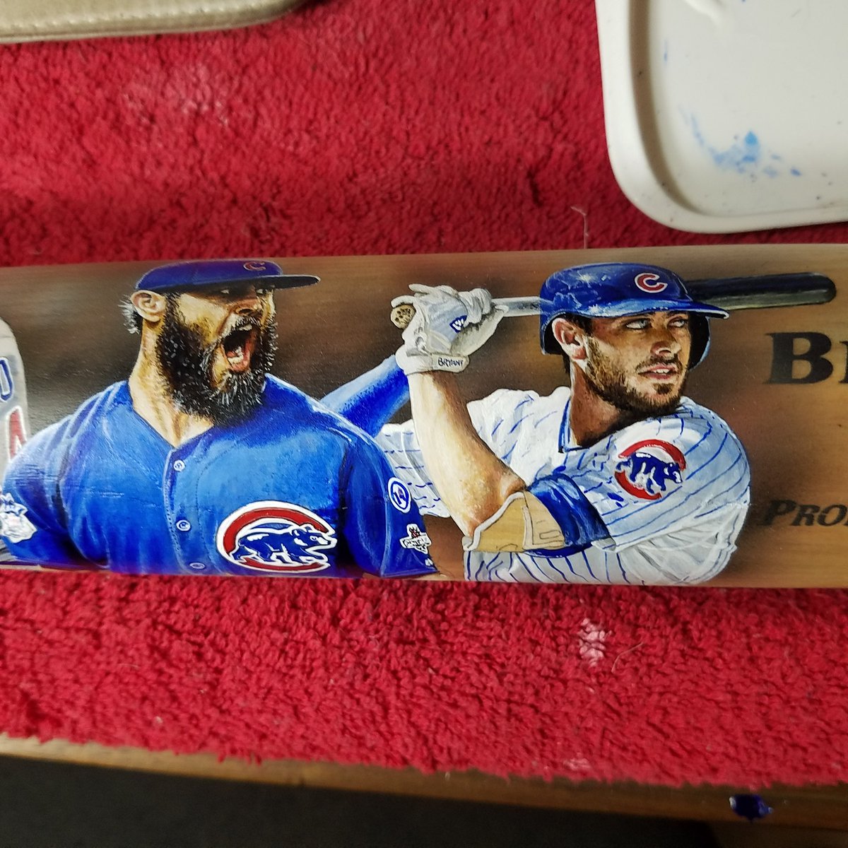 jtroutpaintings's tweet photo. OTD 5 years ago, I was finishing up this Cubs World Series painted bat.
@Cubs #chicagocubs #paintedbaseballbat #sportsart #sportsartcollectors https://t.co/ubFiDnOGhF