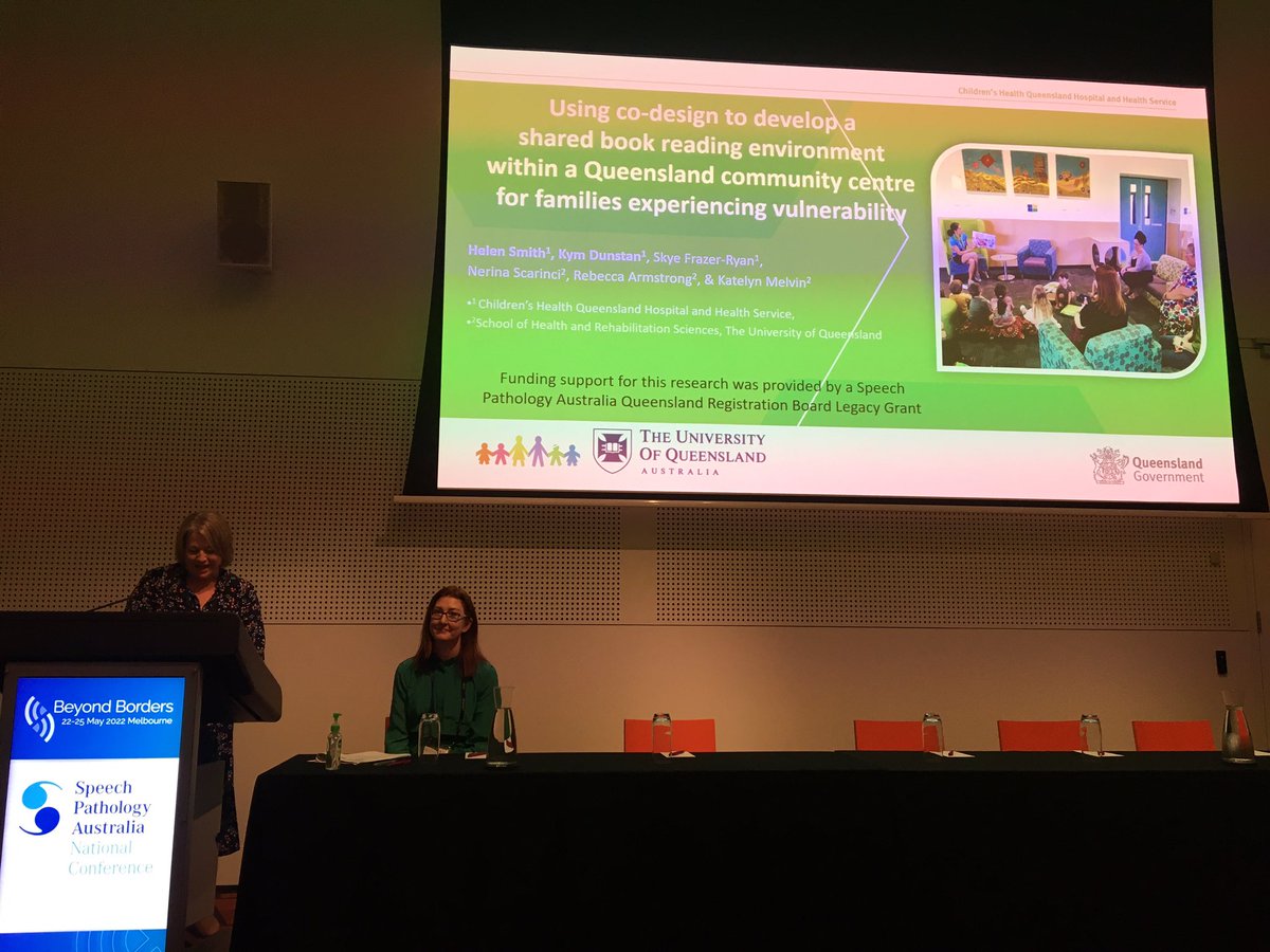 katelynmelvin_'s tweet photo. M4C: @kymdunstan &amp; Helen Smith presented a co-design project to develop an environment to support early literacy skills in collaboration with families at a community centre in SE QLD. Proud to be part of this team with Skye Frazer-Ryan @nerinascarinci @bec_armstrong18! #SPAconf https://t.co/dxj16I8heO