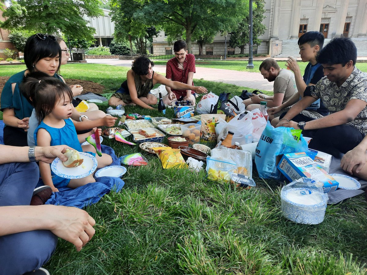 Wonderful picnic with Atkin lab and friends! Including alumni <a href="/alexander_j_lin/">Alex Lin</a> <a href="/by_chiungwei/">Chiungwei Huang, PhD 黃瓊緯</a> @etritch9 and the first graduate student graduated from the lab, Alyssa Vollaro! Great to have almost everyone gathered in Chapel Hill!