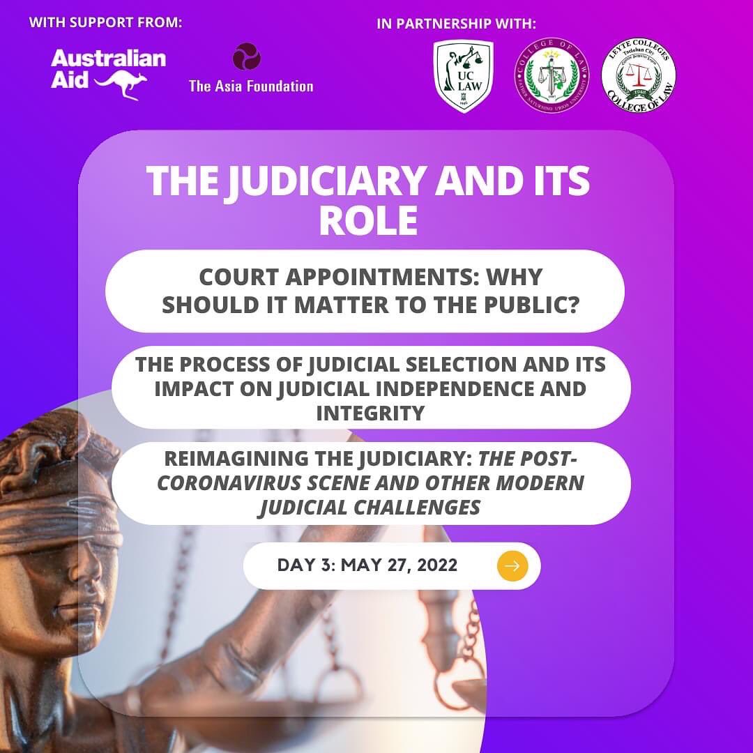 The “Philippines Summit for Human Rights and Judicial System,” is a legal awareness program, w/ the goal of raising awareness about the importance of our fundamental rights, and members of our legal system. 

Date: May 25 to 27, 2022
Time: 1:00-4:00 PM