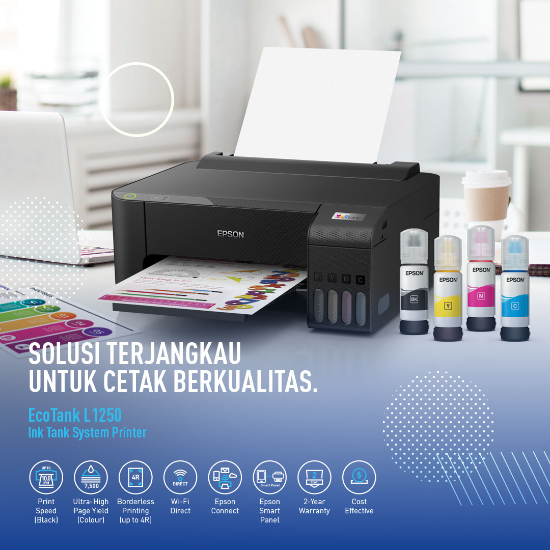 EpsonIndonesia's tweet photo. Dana terbatas jangan sampai urusan mencetak juga terbatas. Dengan EcoTank L1250, nikmati cetakan berkualitas sepuasnya dengan koneksi nirkabel.
https://t.co/GPdE2ejjhZ
#inktank #EcoTank #GenuineInkBottle #Epson #printerinkjet #inkjet https://t.co/ut39BKofxt