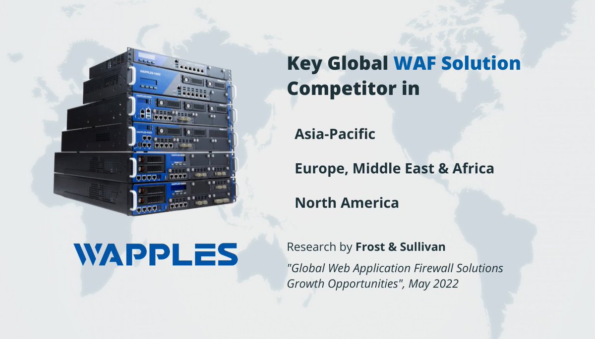 Penta Security is recognized in Frost &amp; Sullivan's latest analysis report as a Key Global WAF Solution Competitor in the Asia Pacific, EMEA, and North America, with a significant revenue share in the APAC region.

#waf #webapplicationsecurity