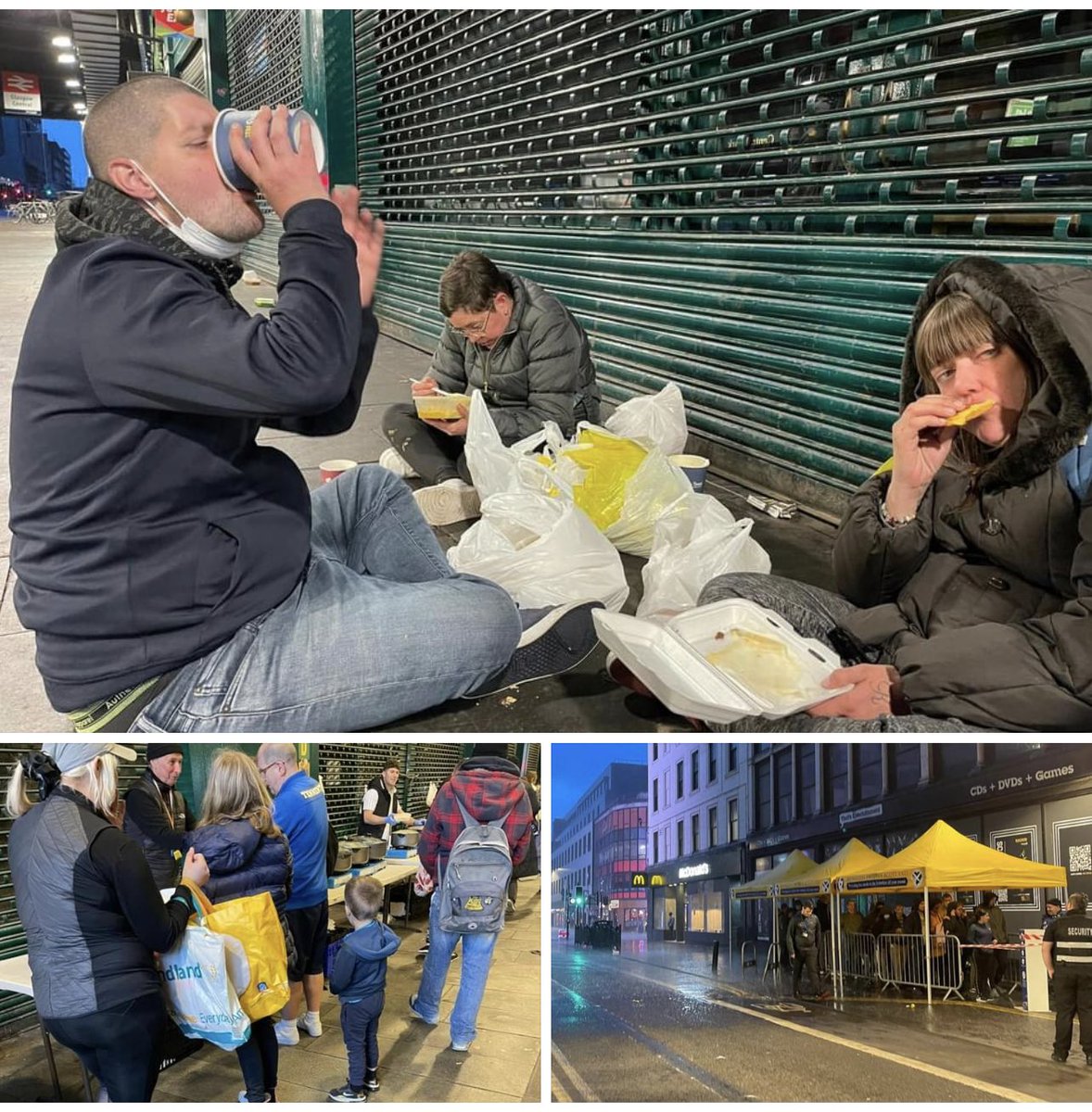 hp_scotland's tweet image. While we wait on @GlasgowCC @GCHSCP getting our charity a building people come with children to eat, people sit on cold pavements to eat the hot food we provide, people stand in a line in the cold, rain waiting to get a hot meal, ⬇️