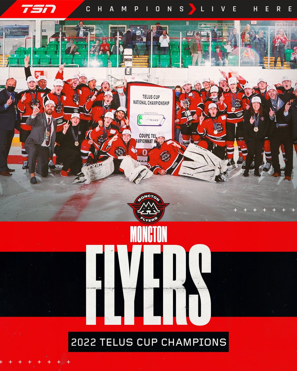 TSN_Sports's tweet photo. The Moncton Flyers are your 2022 #TelusCup Champions! 🏆 https://t.co/zUaX3elilo