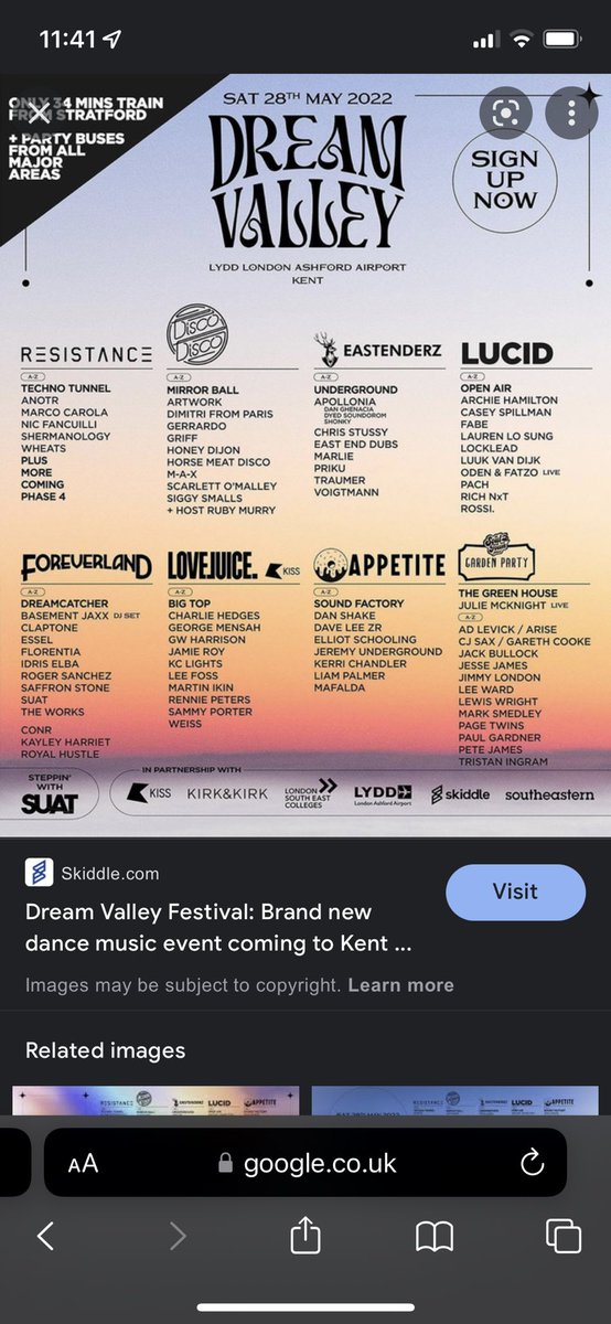 6 x Dream Valley tickets for sale way below face value