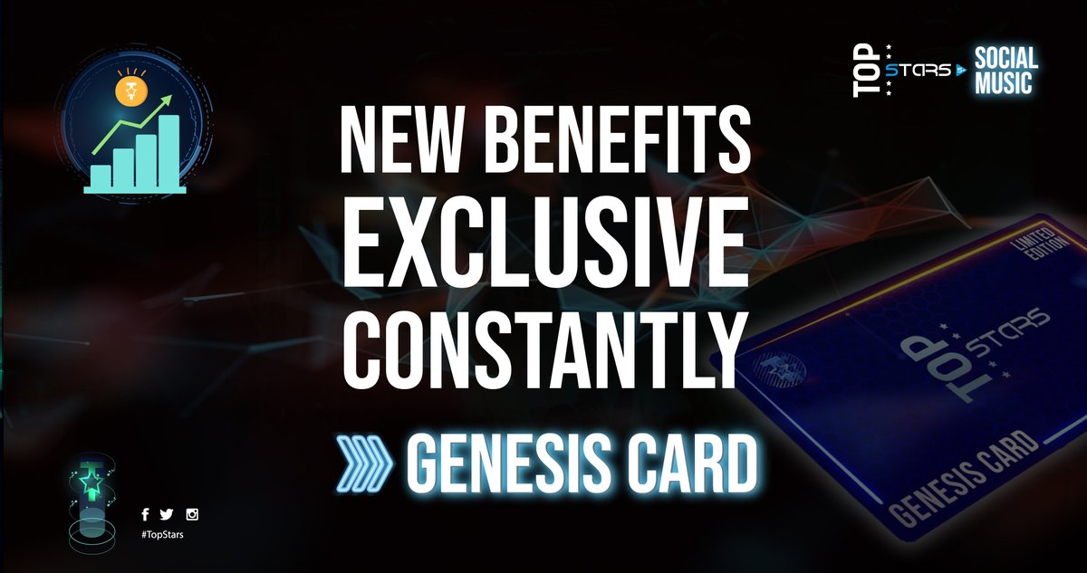 topstarsEN's tweet image. 🔰 🌟 Genesis Card 🌟 🔰 

Did you know?

One of the many VIP benefits of acquiring a 🌟 Genesis Card🌟, is that you will additionally enjoy new exclusive benefits constantly 🎁.

Get your VIP pass here: genesis.topstars.app

#TopStarsApp #GenesisCard 
#nftmusic