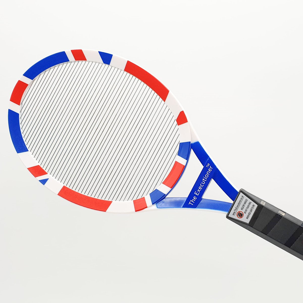 UKExecutioner's tweet photo. Get your limited edition UK Union Jack Executioner bug zapping racket today ready for all your Queens Jubilee celebrations week over the Bank holiday !!! https://t.co/bB0vnTWSfF https://t.co/ZElZN18Otj