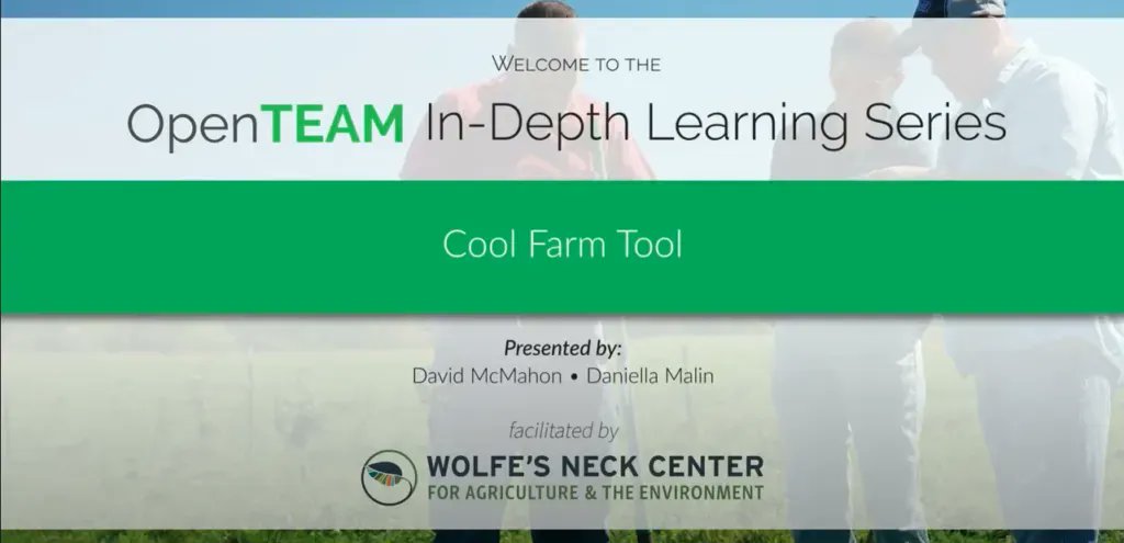 CoolFarmTool's tweet photo. At an In-Depth Learning series by @OpenTEAMAg, @daniellamalin and David McMahon talked about the #CoolFarmTool. Watch their presentation demonstrating how land stewards can use the tool to support their agronomic decisions for mitigating #climatechange.
https://t.co/Mz2VcZViiB https://t.co/BBF5ZQRYSC