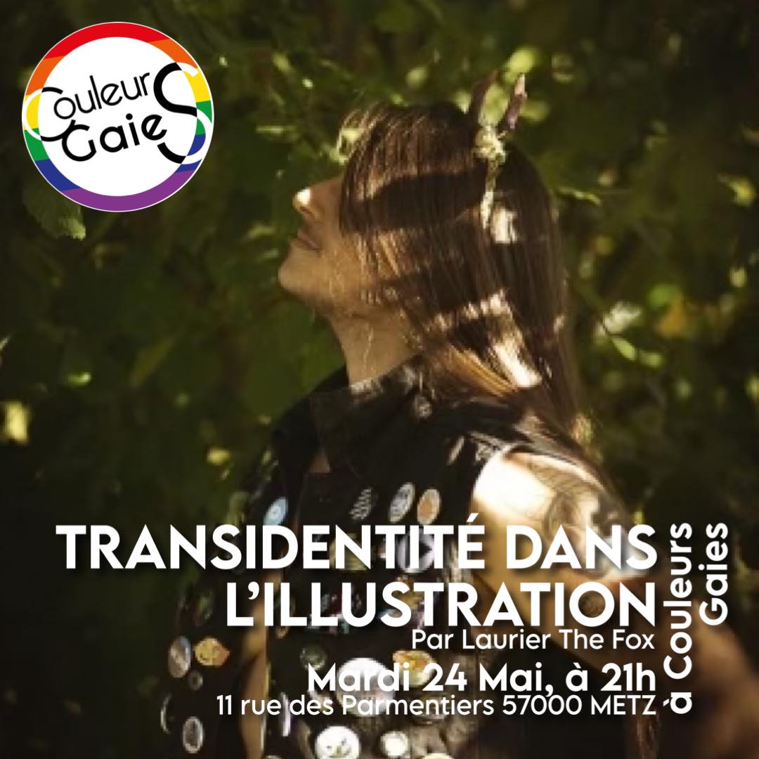 Laurier_the_Fox's tweet photo. Je suis demain le 24 Mai aux #RainbowWeeks de Metz organisées par @couleursgaies pour une discussion sur la transidentité dans l'illustration puis une dédicace de #ReconnaiTrans!

Et depuis le 17 Mai une dizaine de planches de ReconnaiTrans sont exposées dans leurs locaux! https://t.co/z0qzKR6MQ6