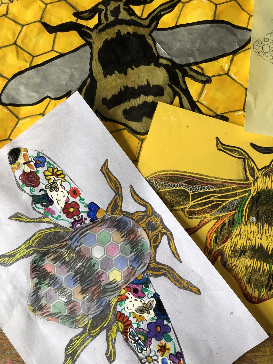 shavingtonart's tweet photo. Look at all these fantastic #QueenBees and this is only a small selection! Very excited to see these buzzing about Shavington Village. https://t.co/Fiv6uWw4xx