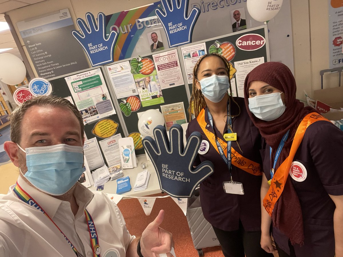 Great to chat to Nicole &amp; Teminha showcasing clinical trials we support <a href="/FrimleyHealth/">Frimley Health NHS Foundation Trust 💙</a> on International Clinical Trials Day - so important to advance care &amp; provide development for our teams - thanks to all our teams involved in clinical trials <a href="/mattdgardiner/">Matthew D. Gardiner</a> <a href="/tblho/">Dr Timothy Ho</a> @lornawilko