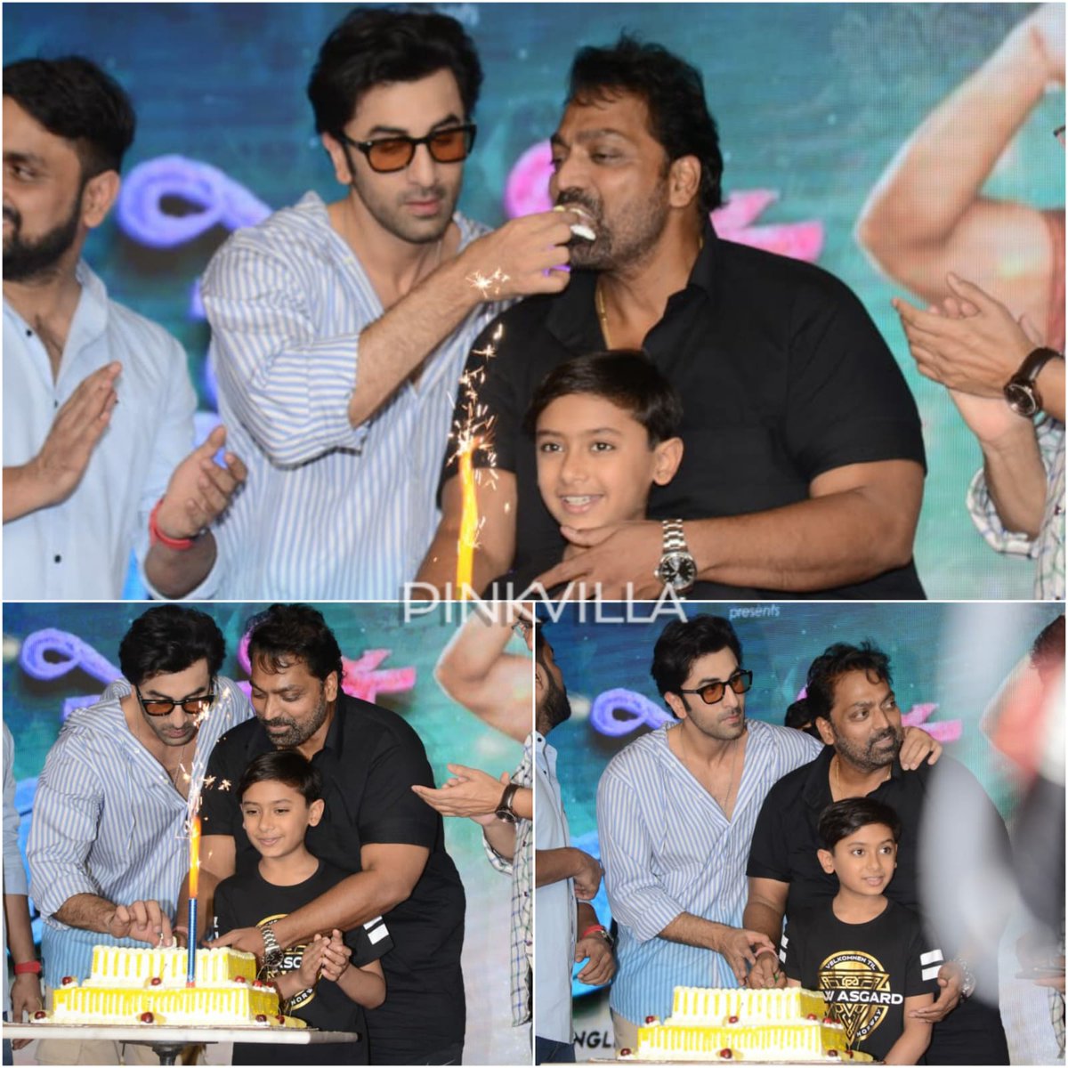 #RanbirKapoor was seen celebrating the birthday of choreographer #GaneshAcharya during the promotion of #DehatiDisco.

#HappyBirthdayGaneshAcharya 

#TheRealTalkin