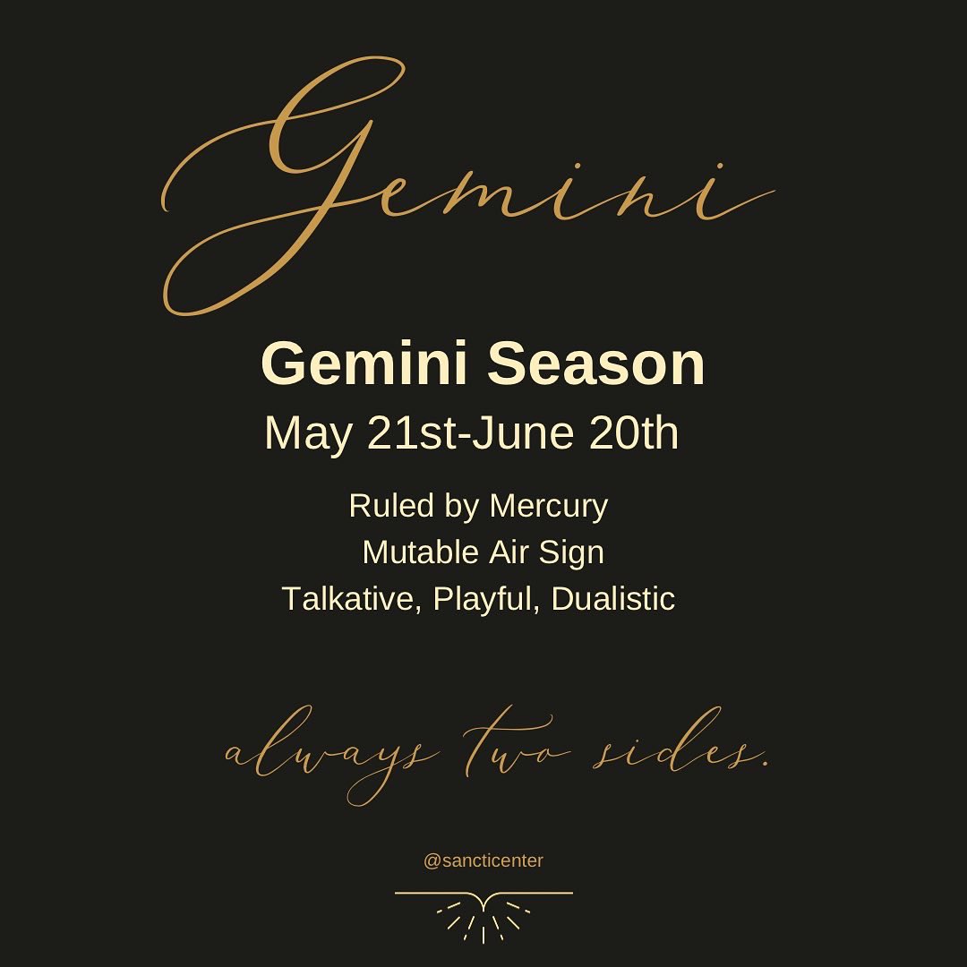 It’s Gemini Szn! Time for some play, creativity, and asking the best questions. #GeminiSZN