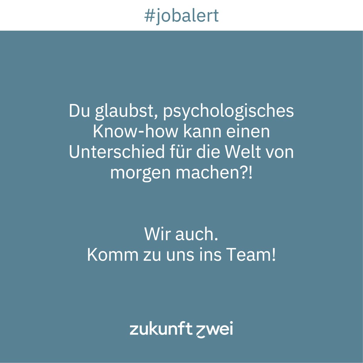 Psycholog:in gesucht! Du willst Deine Expertise über menschliches Erleben &amp; Verhalten für gesellschaftliche Innovation zum Einsatz bringen &amp; hast 5 Jahre Berufserfahrung? Dann komm zu uns ins Team!
Alle Infos: zukunft-zwei.de/job-detailspsy
#Jobs #Facilitation #Organisationentwicklung