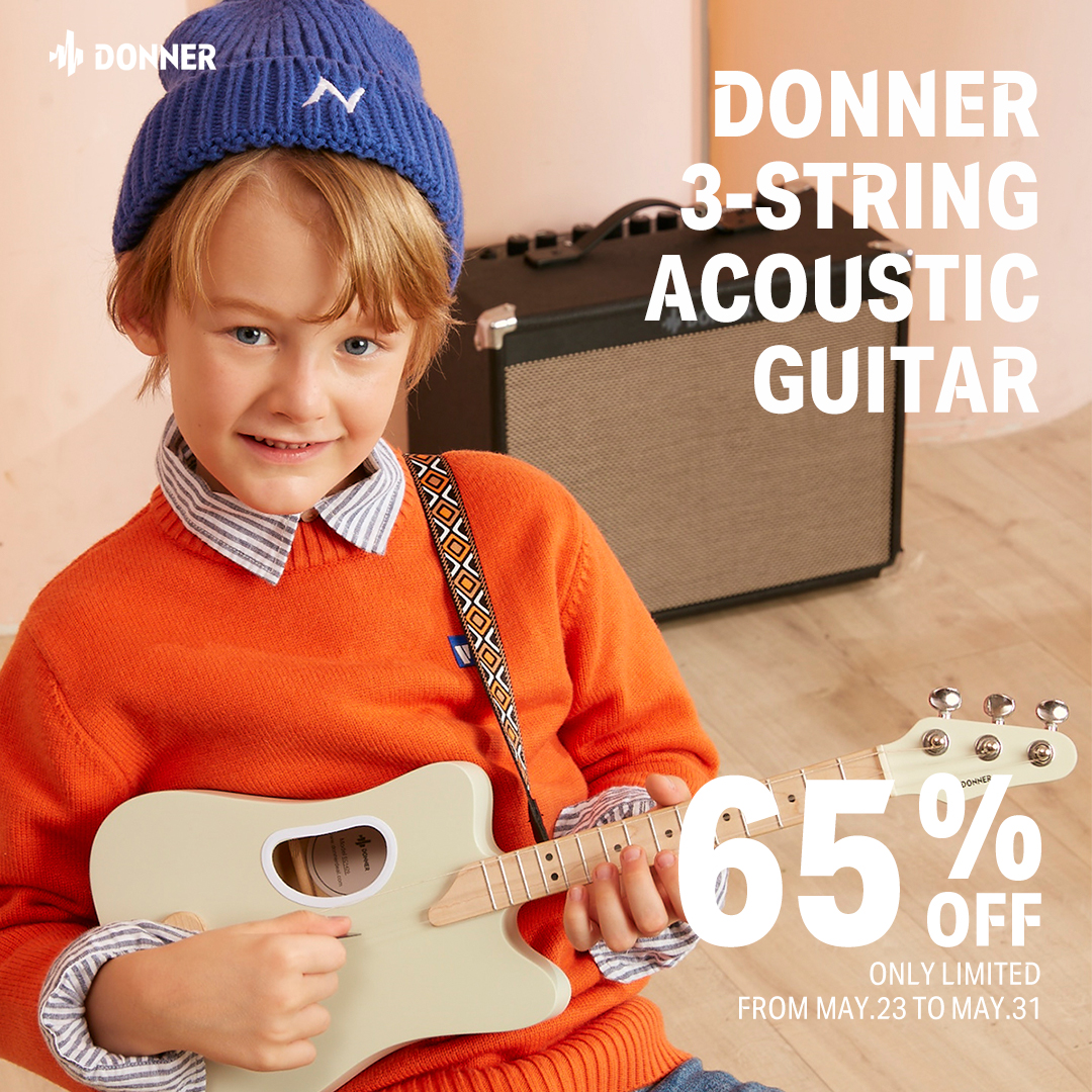 DonnerMusic's tweet photo. Grab this Donner 3-string guitar for your kids at the lowest price of all time! We are offering a 65% off (outlet deal+50% off coupon) for it, only limited from May.23 to May.31.
Shop Now: https://t.co/PfrIMAGtA2
#donnermusic #donnerguitar #tripop https://t.co/grMNKTEmfZ