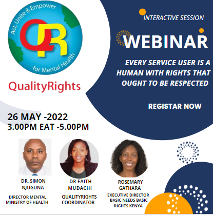 qualityrightske's tweet photo. Are you aware of the paradigm shift to address the social determinants of mental health and that Every service user is a human with rights that ought to be respected?  Join us in this webinar to learn and engage in the dynamics that are shifting in mental health. #QUALITYRIGHTS https://t.co/sZBTG5UjvV