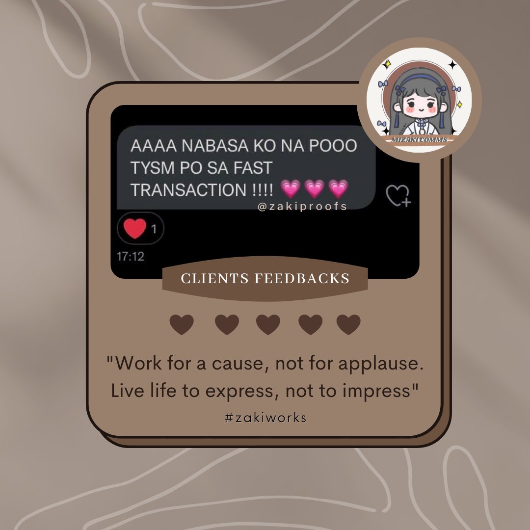lowkeysiatemo's tweet photo. ੈ✩‧₊˚ this would be the first set of feedbacks muna #zakiworks https://t.co/ex4wyWX3KU