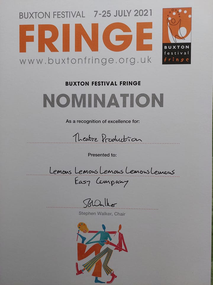 EasyCoTheatre's tweet photo. Look what finally arrived today! Thanks again @buxtonfringe for the recognition of our show and of our two actors. Sadly we won't be performing there this July, but look forward to taking in some of the great shows as audience members this year. https://t.co/CIwyp2QhOs