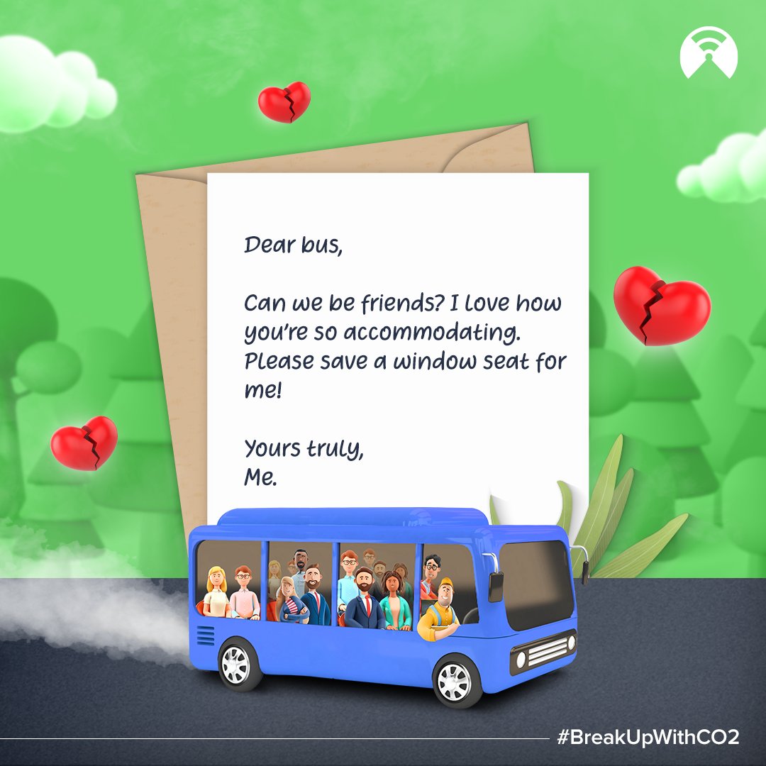 citilityapp's tweet photo. What do you get when you #BreakUpWithCO2? Access to a window seat on your bus! Explore Citility to know the ETA of the next bus!

#CommuterLife #Bus #UrbanMobility #MobilityInABox #Ecofriendly #Sustainability  #Lifestyle #DailyCommute  #Citility https://t.co/Q00xKanUzl