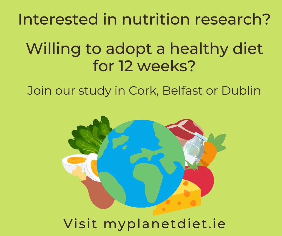 We are currently looking for #volunteers to take part in the #myplanetdiet study, which trials a diet that is better for you and the planet🌍. If you are interested in taking part, visit myplanetdiet.ie