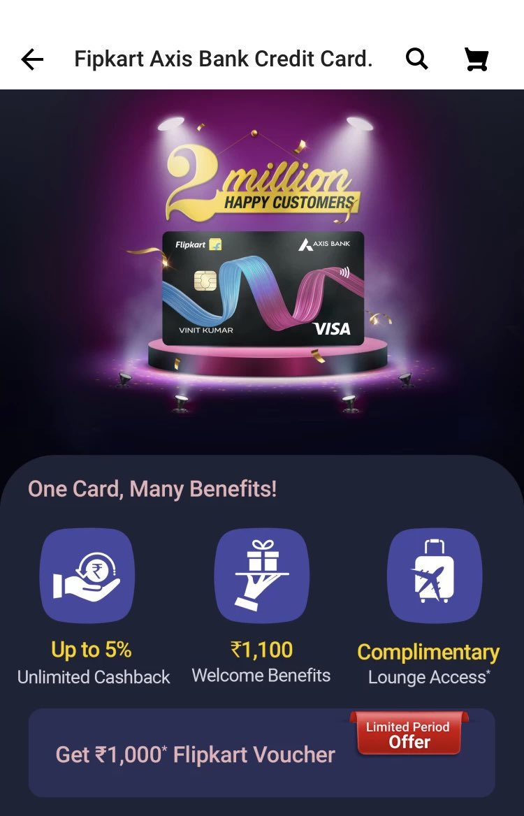 sr7_raul's tweet photo. @flipkartsupport @Flipkart I have done my first transaction via Flipkart Axis bank credit card, so as promised you should have sent a ₹1000 Flipkart voucher but I have only got a ₹500 Flipkart voucher. Please look into the issue and revert to me asap. https://t.co/ePrD4IQbWl
