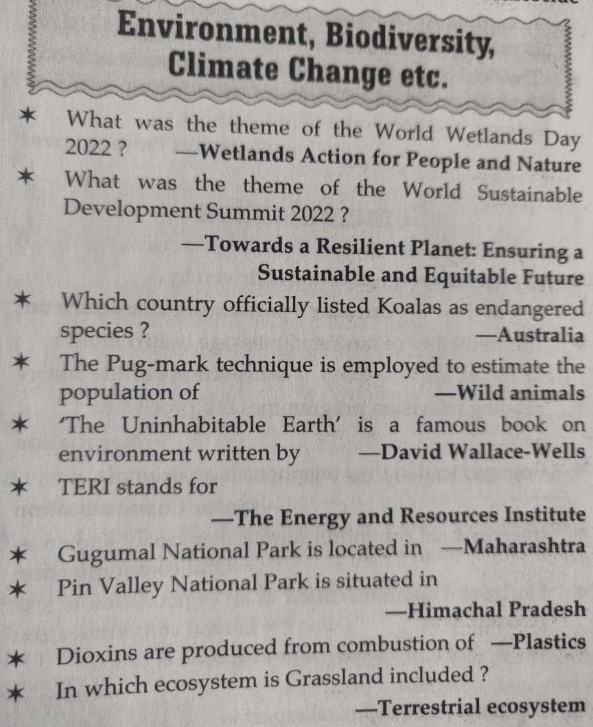 #Environment #Biodiversity #ClimateChange
Questions that help you update your information
Source: PD English May 2022 
The reason why even old issues of Pratiyogita Darpan remain in demand just before the #UPSC #IAS #Prelims
Pl share &amp; Retweet