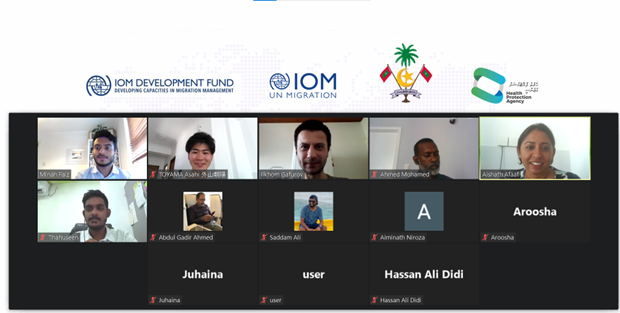 IOMSLandMV's tweet photo. IOM Maldives hosted a sensitization workshop on Migration Health Policy (MHP) for 12 recruitment agencies on 21 May 2022.
Discussions were on health issues migrants face, integration of migrants into the health scheme, and key components of MHP. 

#migrantinclusion https://t.co/a6CarjFhWk