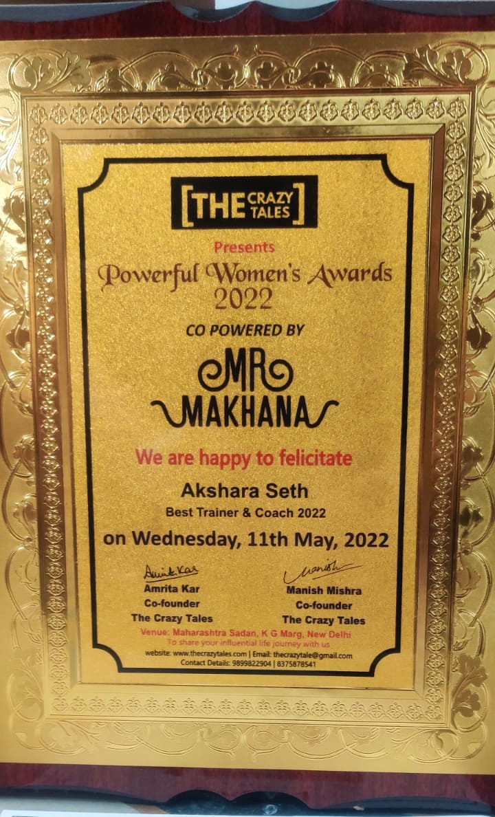 sethakkshara's tweet photo. Biiiiig Thank You "𝐓𝐡𝐞 𝐂𝐫𝐚𝐳𝐲 𝐓𝐚𝐥𝐞𝐬" for the honor of "The Powerful Women Awards 2022"- Best Trainer &amp; Coach 2022. 😀
#gratitude too all my journey partners.

#thepowerfulwomenawards #ynm #yournextmove #happinesscoach #womanawards #womanhood
#thecrazytales #Akshara https://t.co/3rbxyZWZKs