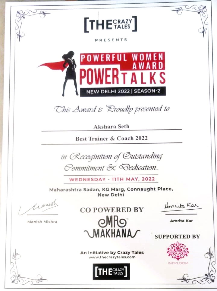 sethakkshara's tweet photo. Biiiiig Thank You "𝐓𝐡𝐞 𝐂𝐫𝐚𝐳𝐲 𝐓𝐚𝐥𝐞𝐬" for the honor of "The Powerful Women Awards 2022"- Best Trainer &amp; Coach 2022. 😀
#gratitude too all my journey partners.

#thepowerfulwomenawards #ynm #yournextmove #happinesscoach #womanawards #womanhood
#thecrazytales #Akshara https://t.co/3rbxyZWZKs