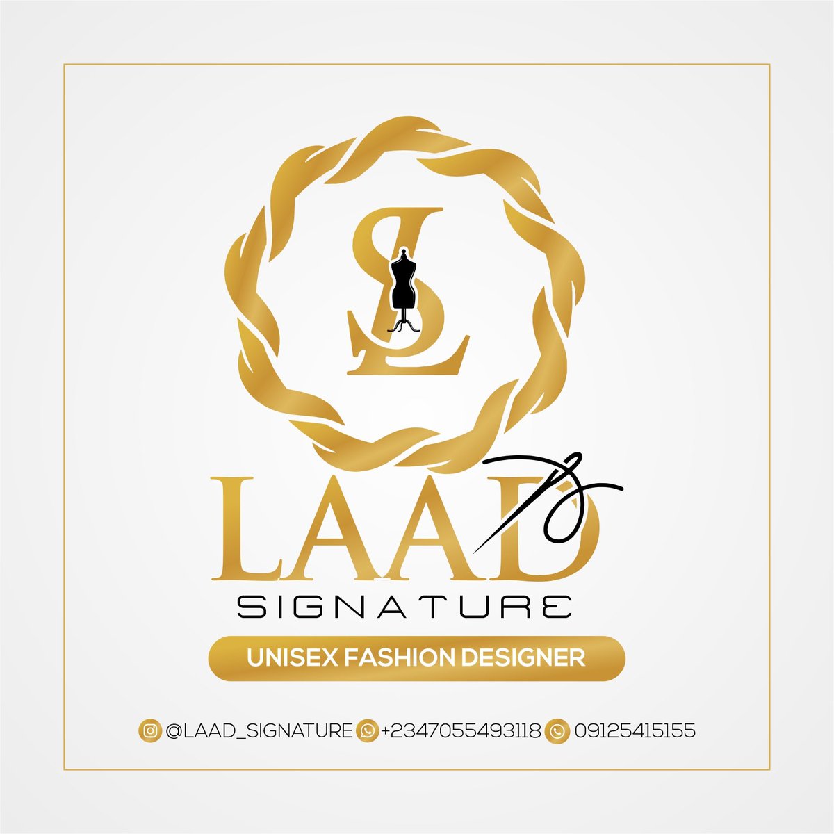 thekingsoga's tweet photo. Crafted and Designed a Brand Logo for #LAADSIGNATURES

#OliveBrands #PrinterInIbadan https://t.co/cbqv5o5mdC