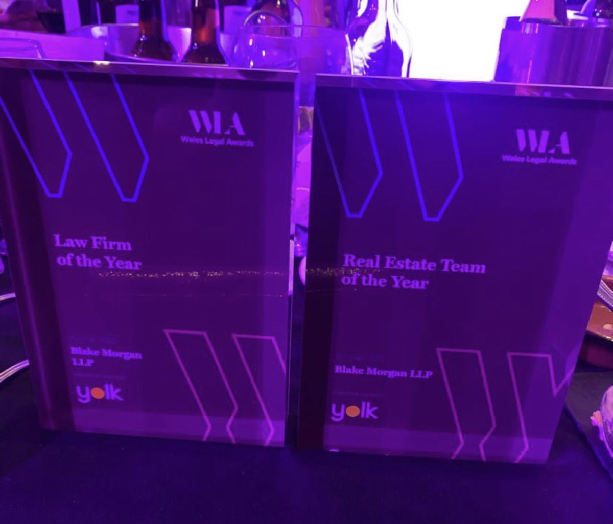 LHLawyer's tweet photo. So proud that #blakemorganllp won both Law Firm of the Year and Real Estate Team of the Year at the Wales Legal Awards- great recognition for the whole team! https://t.co/PqClsVEmYU