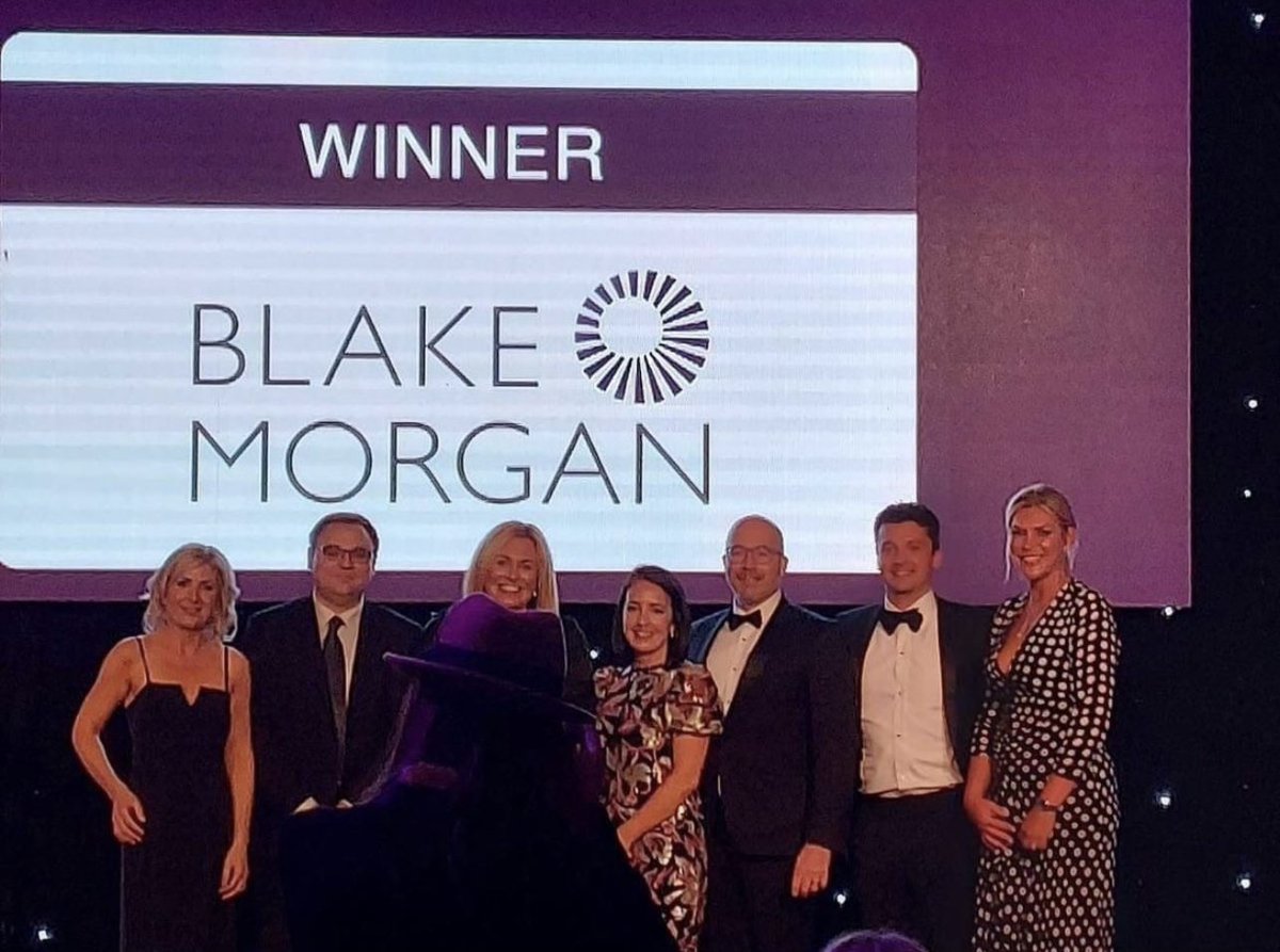 LHLawyer's tweet photo. So proud that #blakemorganllp won both Law Firm of the Year and Real Estate Team of the Year at the Wales Legal Awards- great recognition for the whole team! https://t.co/PqClsVEmYU