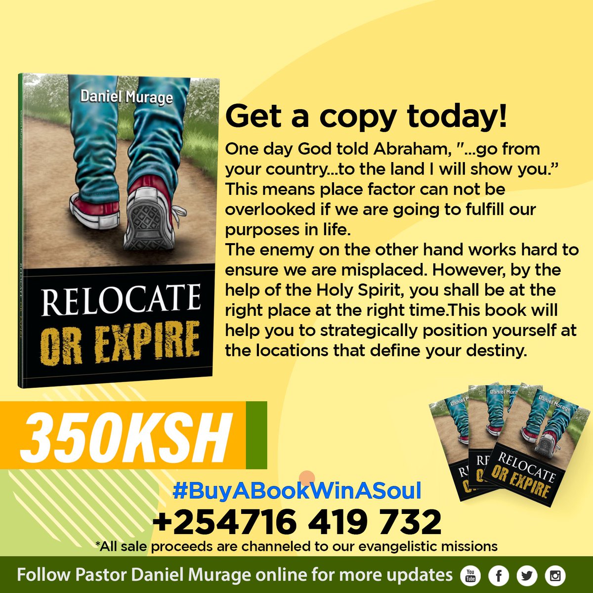 pastordanmurage's tweet photo. Relocate or Expire
Get your copy today & win a soul!
Only 350/-
Till No.9121163
WhatsApp (+254) 716 419732
#BuyABookWinASoul
#RelocateOrExpire
#PstDanLive
@Jcceast @pastorshalet https://t.co/8N9blKnGvS