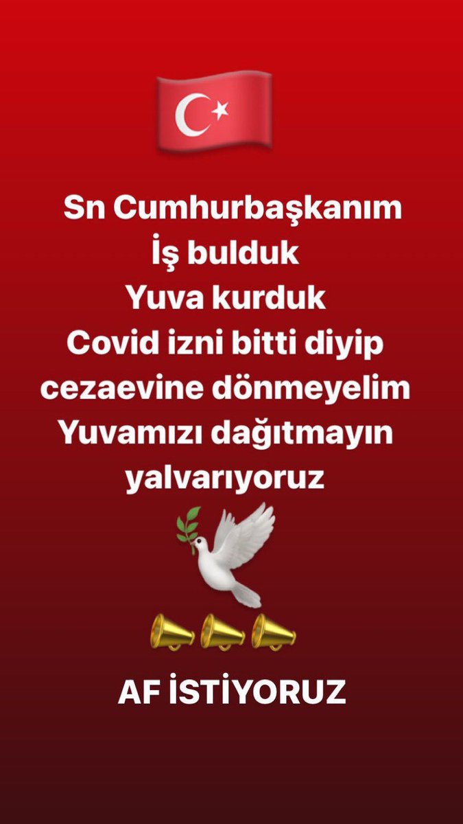 Tüm Ailecek Sayın cumhurbaşkanımızdan müjde bekliyoruz Allah sizi Başımızdan eksik etmesin Açıkcezaevlerine Çözüm Aileler Mağdur olmasın 🤲
<a href="/bybekirbozdag/">Bekir  Bozdağ</a> 
<a href="/RTErdogan/">Recep Tayyip Erdoğan</a> 
<a href="/YildizFeti/">Feti Yıldız</a> 
<a href="/EmineErdogan/">Emine Erdoğan</a> 
<a href="/Akparti/">AK Parti</a> 

ReisÇözüm GenelAF