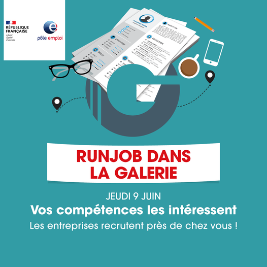 Le 9 juin @Pôle emploi Bourgogne-Franche-Comté et La Galerie Chateaufarine à Besançon propose une RunJob, un parcours de découverte des enseignes qui recrutent et d'échanges avec les employeurs. Une nouvelle façon de recruter ! Détails et inscription 👉 urlz.fr/ibjt