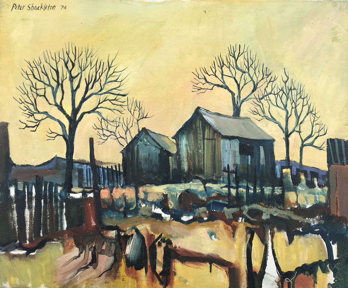 der_haroutunian's tweet photo. AVAILABLE IN THE GALLERY!
Peter Shackleton (b.1933)
'Hen Cabins'
Dated 1974
20" (H) x 24" (W)
Oil on Canvas
#petershackleton #farm #landscape #derharoutuniangallery #gallery #artgallery #art #artist #artwork #painter #painting #oilpainting #modernart #modernbritishart https://t.co/SC08IUtSFw