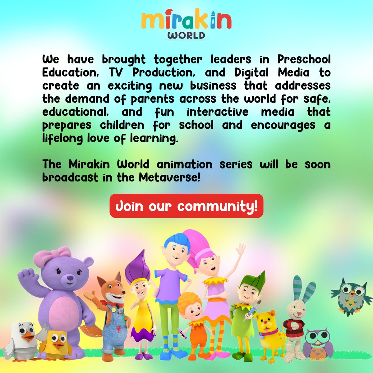 mirakinworld's tweet photo. Worried about your child being behind? Boost your child's communication &amp; logic skills, develop fine motor skills, Personal, social &amp; emotional development, and more through Mirakin World! https://t.co/whSxfp7mIn
#nft #NFTs #nftcommunity #preschoolplay #preschoolathome #preschool https://t.co/zVA9iHtp9j